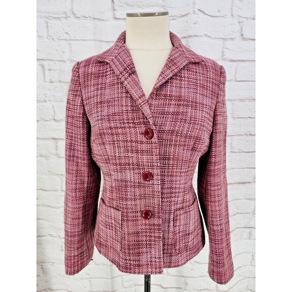 Jaclyn Smith Jackets & Blazers - Jaclyn Smith Pink Tweed Blazer Office‎ Preppy Jacket Elle Woods Professional 10